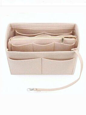 New Felt Purse Organizer Insert - Handbag Tote Shaper, Fits Speedy 30 Beige